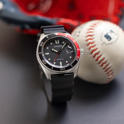 Citizen Eco-Drive Sport "Coke Bezel" AW1769-10E Black Dial 43mm Rubber Strap Men's Watch