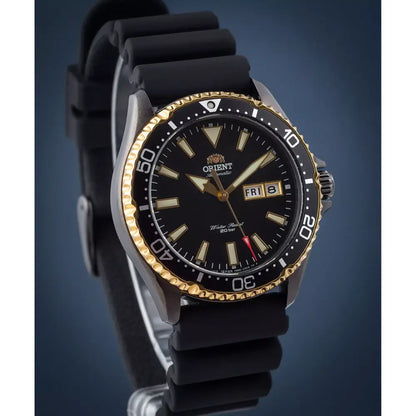 Orient Kamasu Mako III RA-AA0005 Black & Gold PVD 41.8mm Rubber Strap Men's Watch