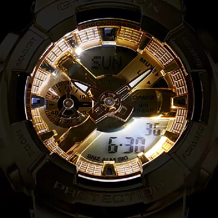 Casio G-Shock "Skeleton Gold" Metal Covered GM-110SG-9A Gold Dial 48.8mm Resin Strap Men's Watch detail view