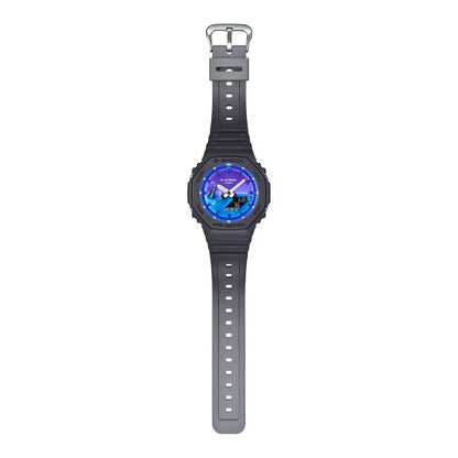 Casio G Shock GA-2100FL-1ADR Limited Edition Analog-Digital Blue Dial Resin Strap Men's Watch