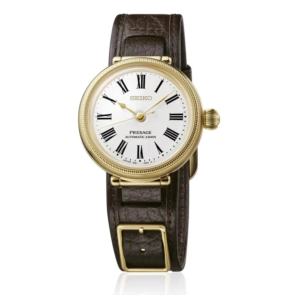 Seiko Presage SARX136 (SPB538J1) Classic Series 145th Anniversary Limited Edition (1450 Pcs) White Enamel Dial 35mm Leather Strap Men's Watch
