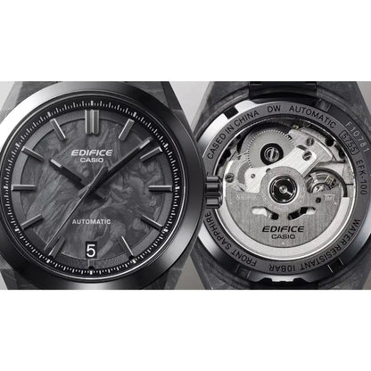 Casio Edifice Forged Carbon EFK-100XPB-1AJF Automatic Black Dial 40mm Resin Strap Men's Watch