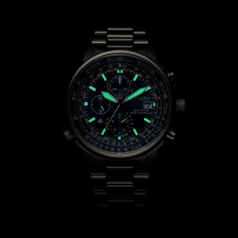 Citizen Eco-Drive AT8300-58L Promaster Sky Radio-Controlled Pilot Blue Dial 41mm Stainless Steel Men's Watch detail view