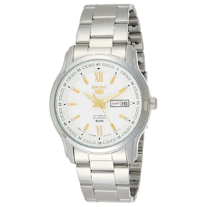Seiko 5 Classic Automatic SNKP15J1 White Dial 42mm Stainless Steel Men's Watch