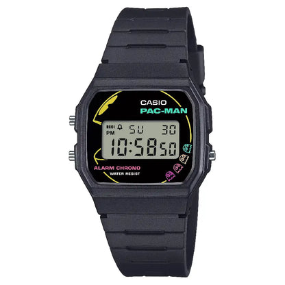 Casio Vintage F-91WPC-1ADR Pac-Man Edition Digital Black Dial Resin Strap Unisex Watch