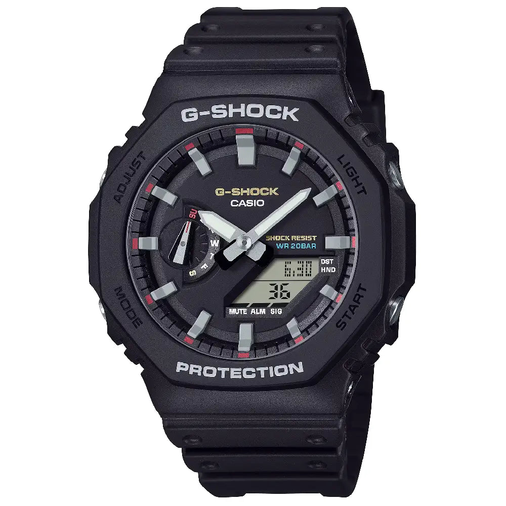 Casio G-Shock CasiOak Analog Digital GA-2100RL-1A Black Dial 45mm Resin Strap Men's Watch