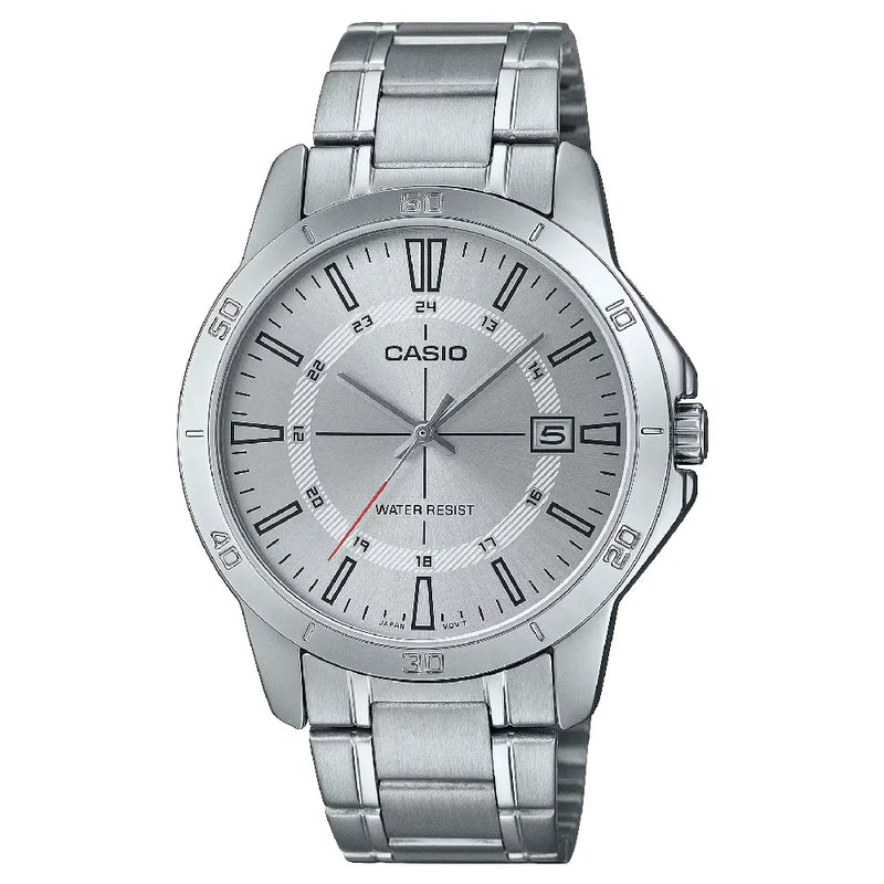 Casio Enticer MTP-V004D-7CUDF Date Analog Silver Dial Stainless Steel Men's Watch