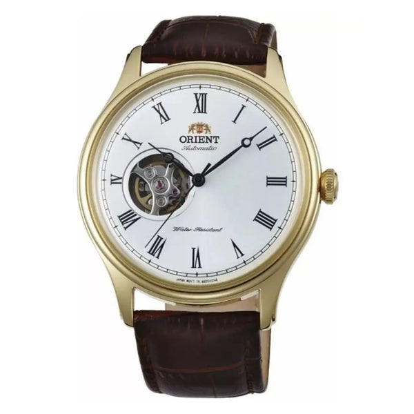 Orient Open Heart TAG00002W0 White Dial  Leather Strap Men's Watch
