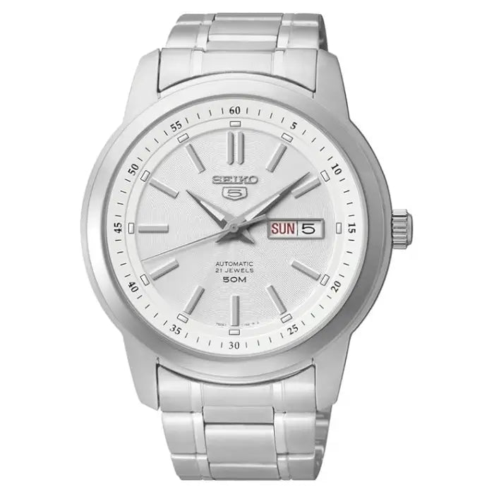Seiko 5 Automatic SNKM83K1 White Dial 43mm Stainless Steel Men's Watch