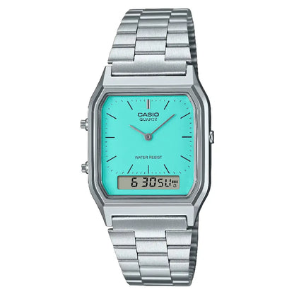 Casio Analog-Digital AQ-230A-2A2MQYDF Blue Dial Stainless Steel Unisex Watch