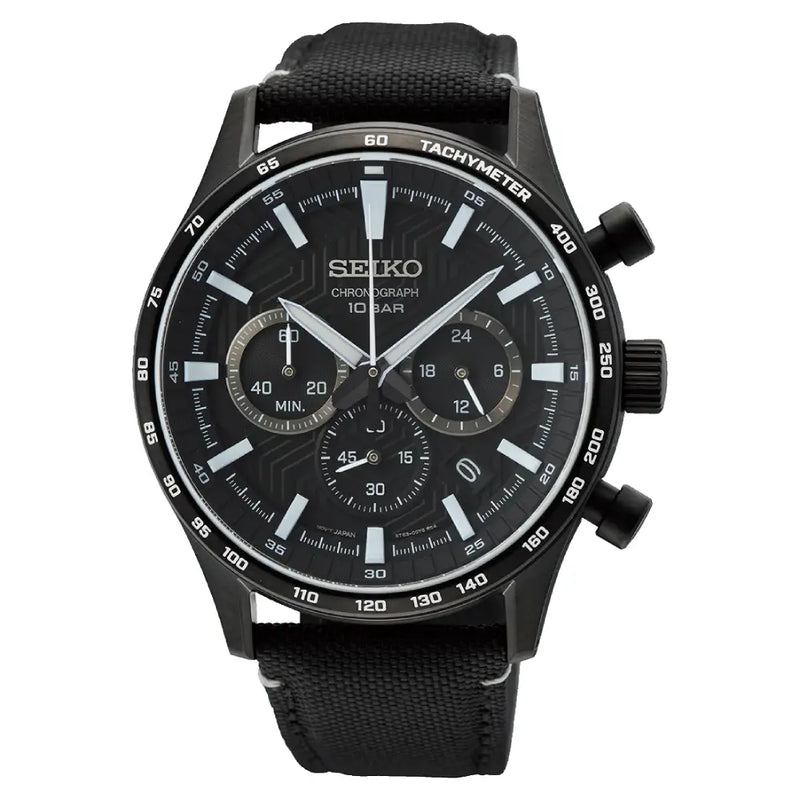 Seiko Neo Sports SSB417P1 Chronograph Quartz Black Dial 43mm Men's Watch
