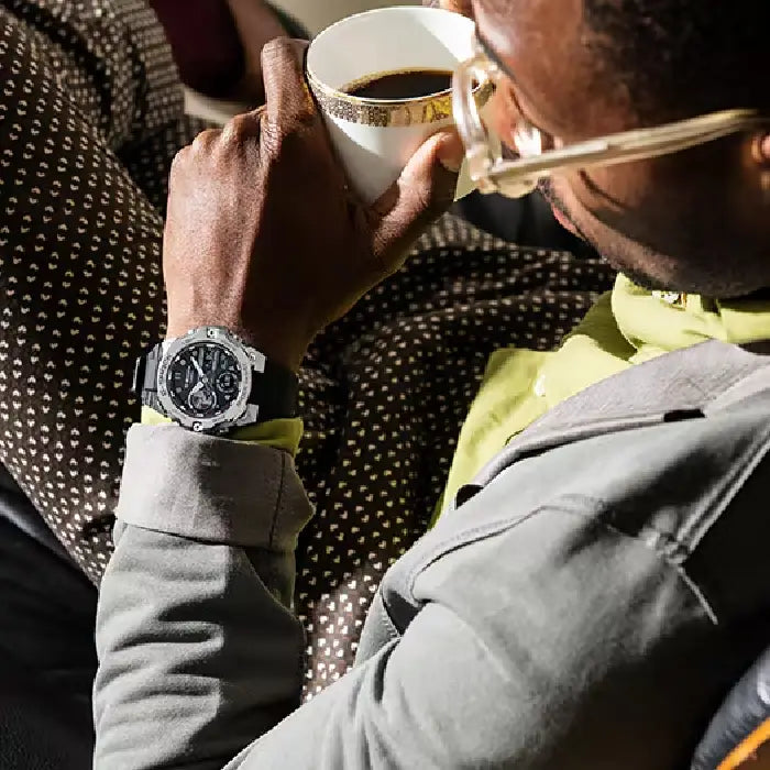Casio G Shock G-STEEL GST-B400-1A Analog-Digital Tough Solar Bluetooth "Slim" Black and Silver Dial Resin Strap Men's Watch