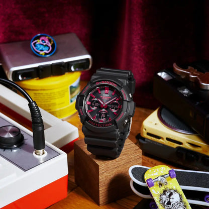 Casio G-Shock GAS-100BNR-1ADR Ignite Red Tough Solar Black Dial 52mm Resin Strap Men's Watch