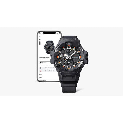 Casio G Shock Gravitymaster GR-B300EC-1A Analog Tough Solar Bluetooth "Emergency Color" Black Dial Resin Strap Men's Watch
