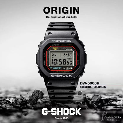 Casio G-Shock The Origin Digital DW-5000R-1A Black Digital Dial 43mm Resin Strap Men's Watch