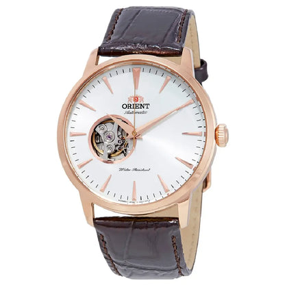 Orient Esteem II Open Heart TAG02002W0 White Dial 41mm Leather Strap Men's Watch