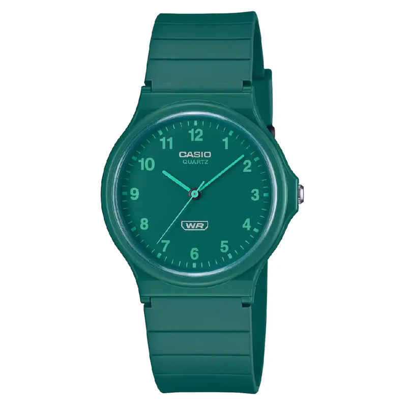 Casio Collection Analog MQ-24B-3BDF Green Dial Resin Strap Unisex Watch