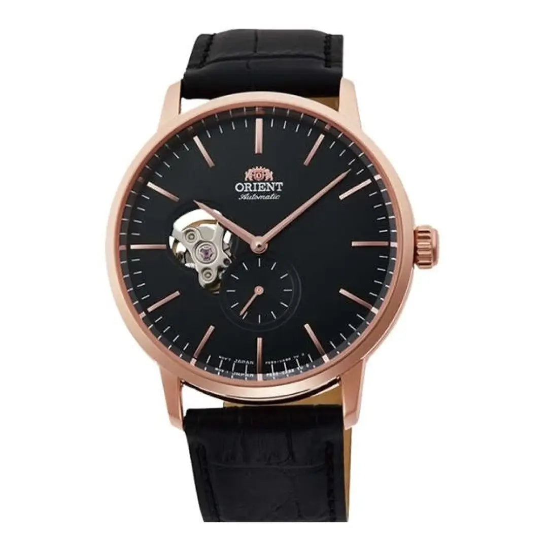 Orient Contemporary Open Heart RA-AR0103B30B  Black Dial Black Leather Strap Men's Watch