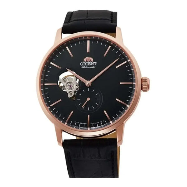 Orient Contemporary Open Heart RA-AR0103B30B  Black Dial Black Leather Strap Men's Watch