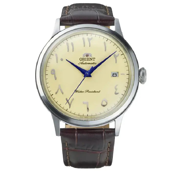 Orient Classic Bambino Automatic RA-AC0039Y Ivory Arabic Dial 40.5mm Leather Strap Men's Watch