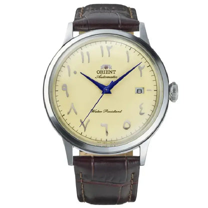 Orient Classic Bambino Automatic RA-AC0039Y Ivory Arabic Dial 40.5mm Leather Strap Men's Watch