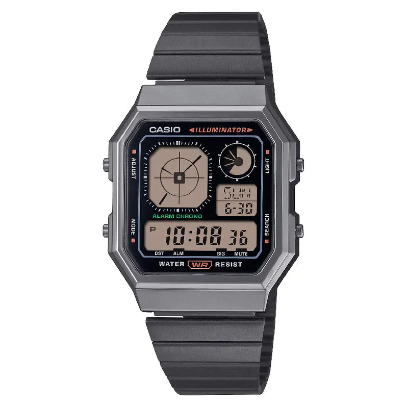 Casio Vintage Digital A130WEGG-1ADF Black Dial Stainless Steel Unisex Watch