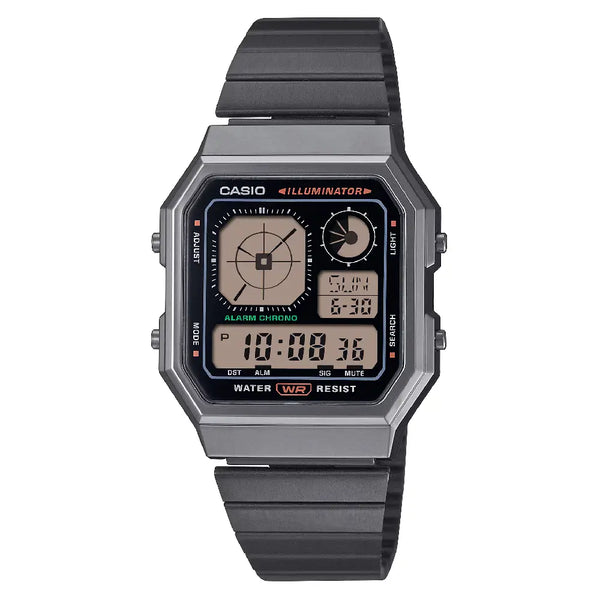 Casio Vintage Digital A130WEGG-1ADF Black Dial Stainless Steel Unisex Watch