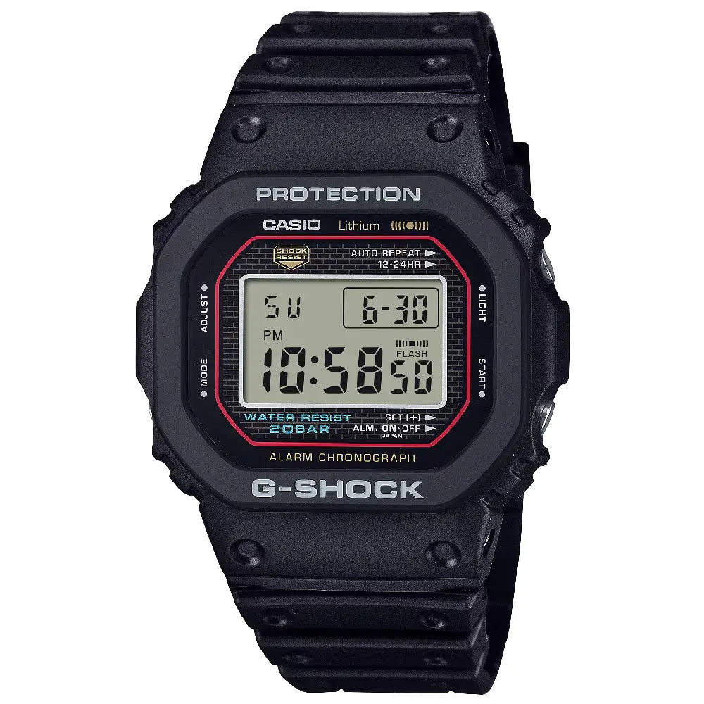 Casio G-Shock The Origin Digital DW-5000R-1A Black Digital Dial 43mm Resin Strap Men's Watch