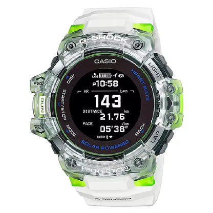 Casio G Shock G-SQUAD GBD-H1000-7A9 Digital GPS Heart Rate Monitor Solar Digital Dial White Resin Strap Men's Watch