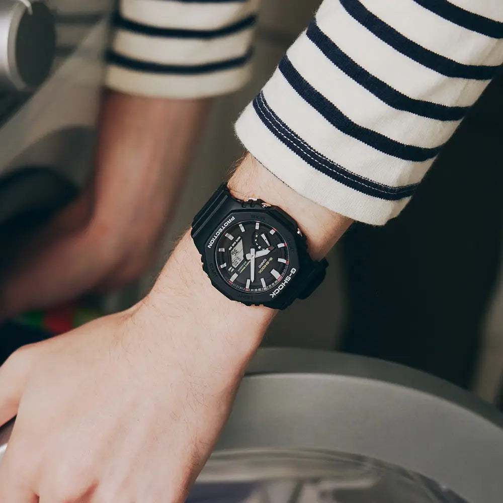 Casio G-Shock CasiOak Analog Digital GA-2100RL-1A Black Dial 45mm Resin Strap Men's Watch