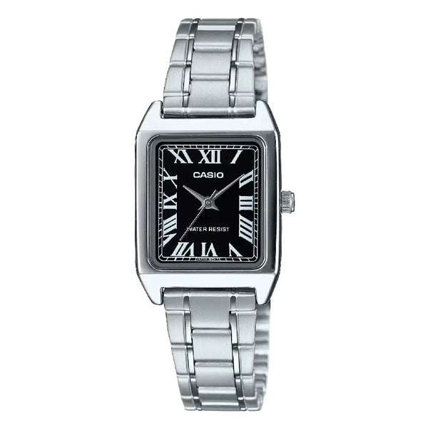 Casio Enticer Ladies Analog LTP-V007D-1BUDF Black Dial Stainless Steel Women's Watch