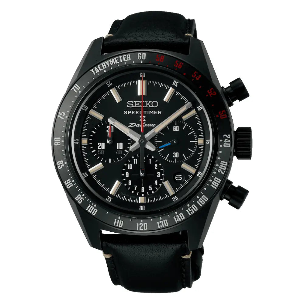 Seiko Prospex Speedtimer "Datsun 240Z" SRQ057J1 (SBEC029) Limited Edition (500 PCS) Black Dial 42mm Leather Strap Men's Watch