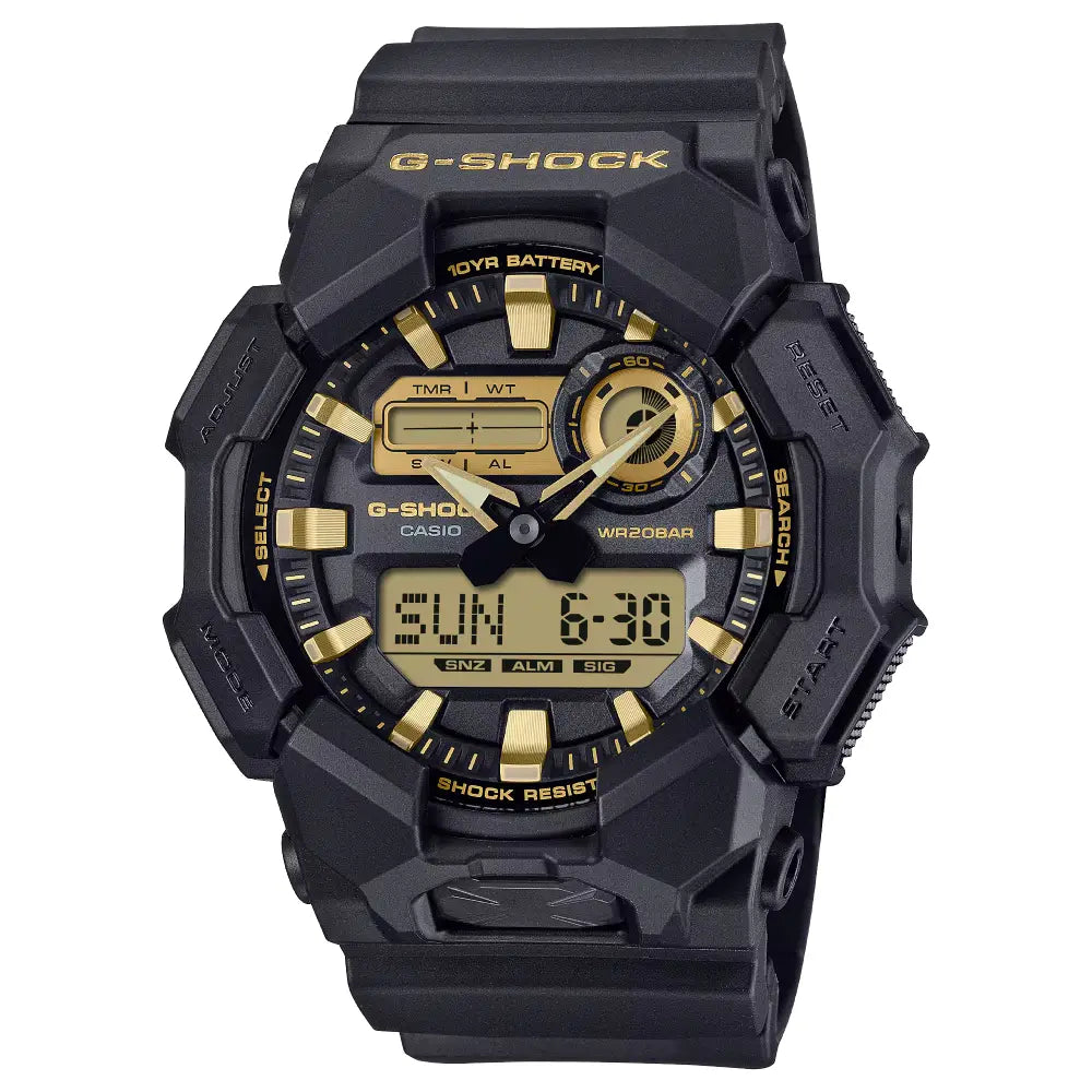 Casio G-Shock GA-010GB-1A9 Black & Gold 52mm Resin Men's Watch