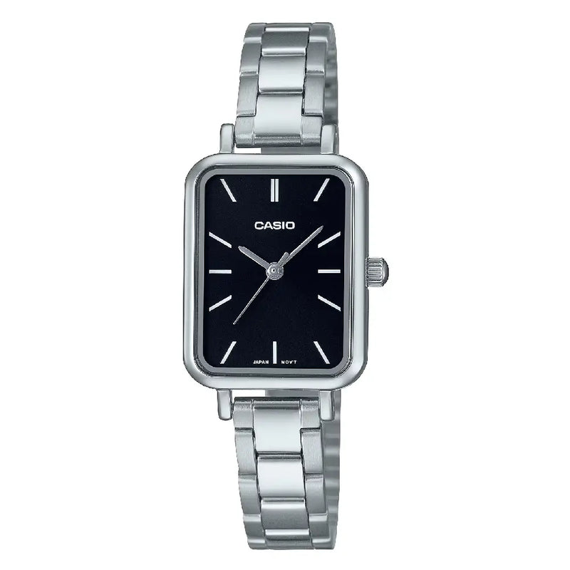 Casio Enticer Ladies Analog LTP-V009D-1EUDF Black Dial Stainless Steel Women's Watch