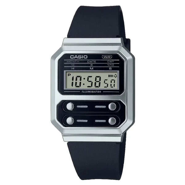 Casio Vintage Digital A100WEF-1ADF Black Dial Stainless Steel Unisex Watch