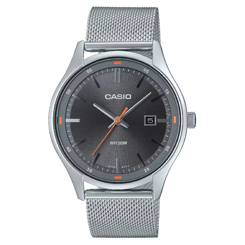 Casio Enticer MTP-E710M-8AVDF Date Analog Gray Dial Stainless Steel Men's Watch