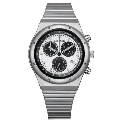 Citizen Eco-Drive AT2541-54A Chronograph White Dial 38mm Stainless Steel Men's Watch