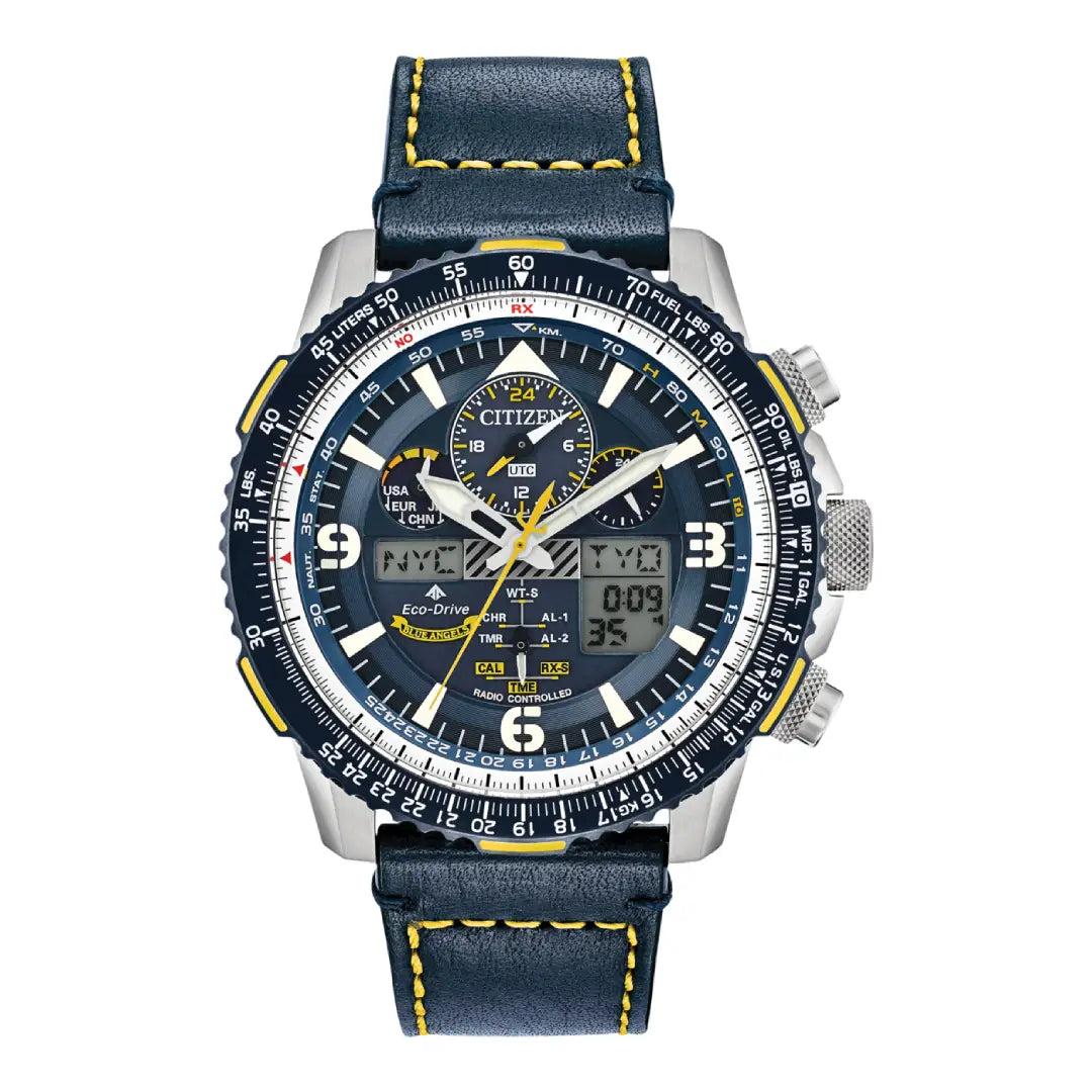 Citizen Promaster Pilot's Watch JY8078-01L Blue Dial 45.4mm Leather Strap Men's Watch