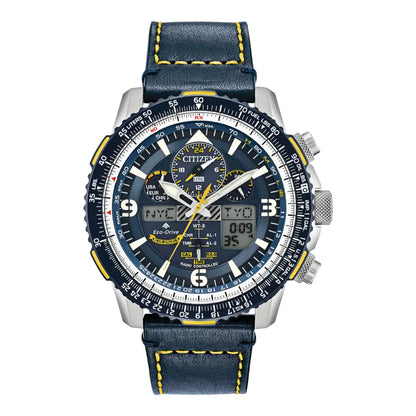 Citizen Promaster Pilot's Watch JY8078-01L Blue Dial 45.4mm Leather Strap Men's Watch