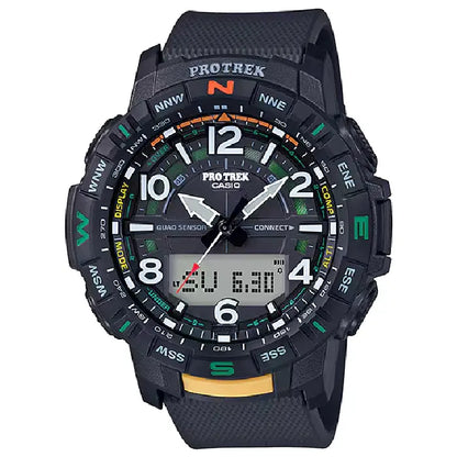 Casio Pro Trek Quad Sensor Analog Digital PRT-B50-1E Black Dial 50.8mm Resin Strap Men's Watch