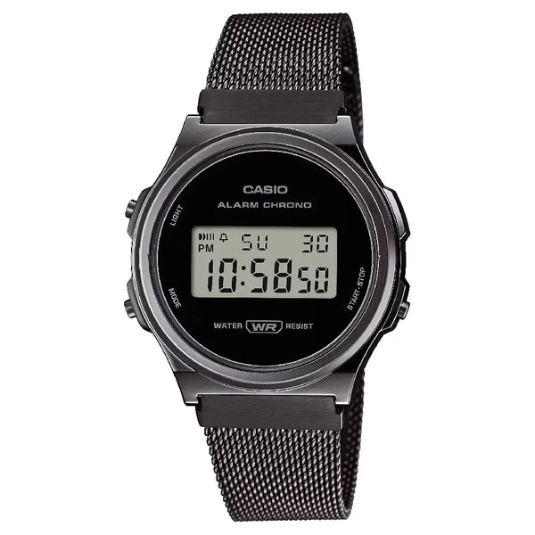 Casio Vintage Digital A171WEMB-1ADF Black Dial Stainless Steel Unisex Watch