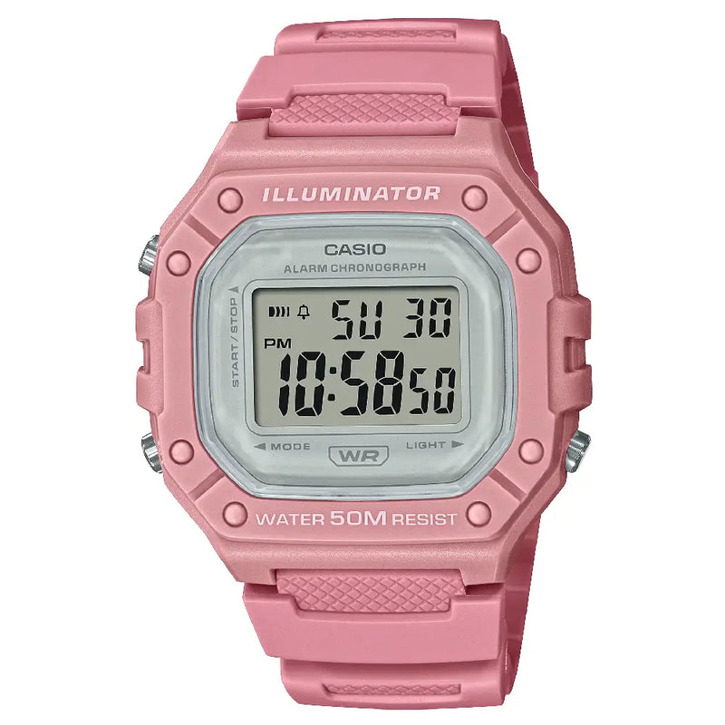 Casio Youth Series W-218HC-4AVDF Digital Silver Display Resin Strap Women's Watch