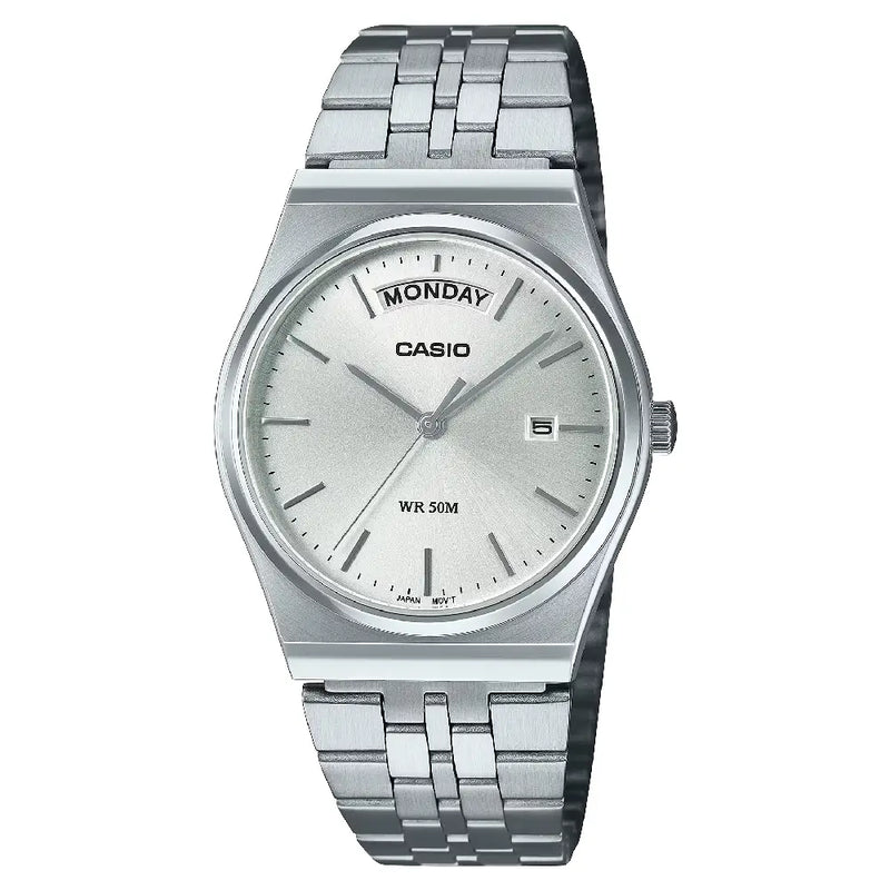 Casio Classic Analog Retro Design MTP-B146D-7AVDF Silver Dial 35mm Stainless Steel Men's Watch