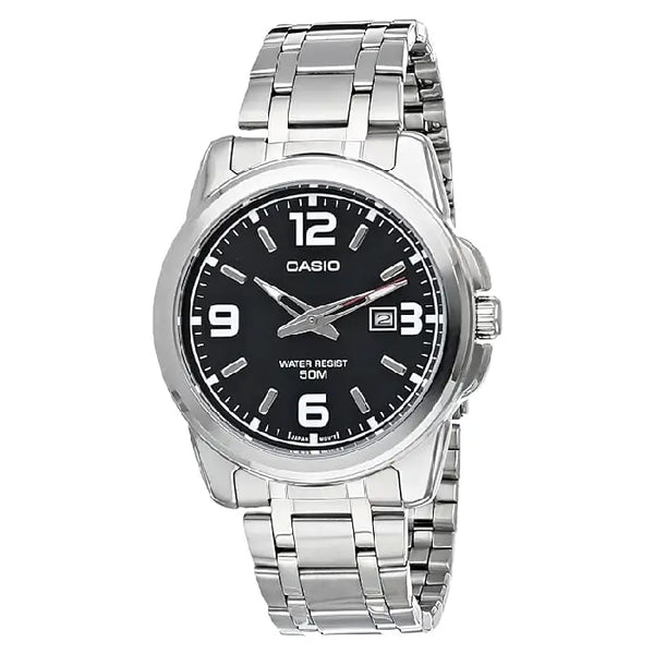 Casio Collection Analog MTP-1314D-1AVDF Black Dial Stainless Steel Men's Watch
