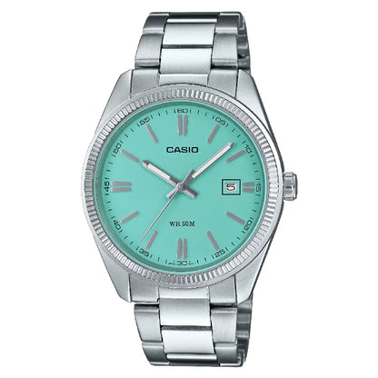 Casio Classic MTP-1302PD-2A2VEF Rare Analog Tiffany Dial Stainless Steel Men's Watch