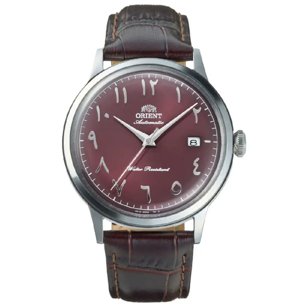 Orient Classic Bambino Automatic RA-AC0037R Burgundy Arabic Dial 40.5mm Leather Strap Men's Watch