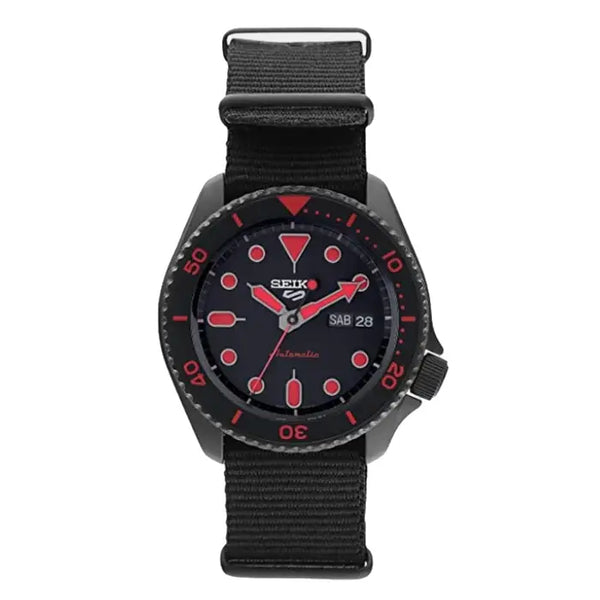 Seiko 5 Sports SRPD83K1 Automatic Black Dial 42.5mm Nylon Strap Men's Watch