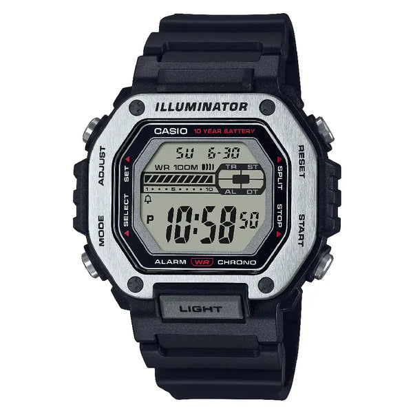 Casio Digital MWD-110H-1AVDF Black Display Dial Resin Strap Men's Watch