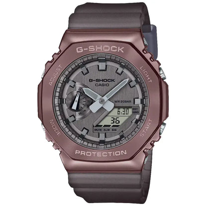 Casio G-Shock CasiOak Midnight Fog Analog Digital GM-2100MF-5A Brown Dial 44.4mm Resin Strap Men's Watch