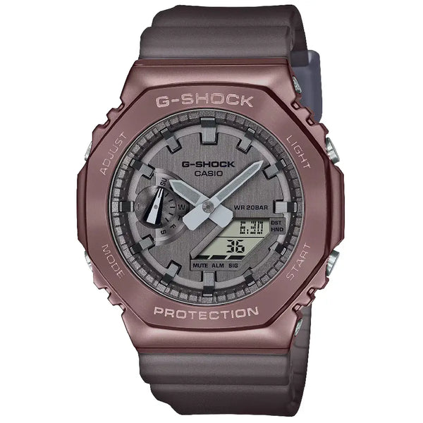 Casio G-Shock CasiOak Midnight Fog Analog Digital GM-2100MF-5A Brown Dial 44.4mm Resin Strap Men's Watch